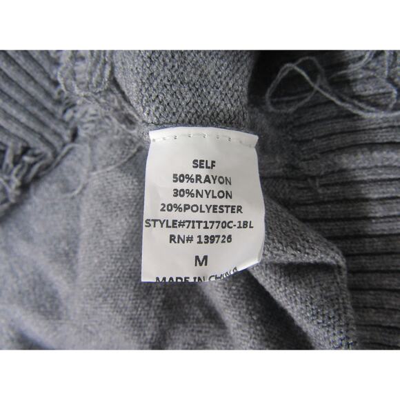 Honey Punch Sweater Womens Medium Distressed V Neck Coastal Nautical Neutral - Picture 8 of 9